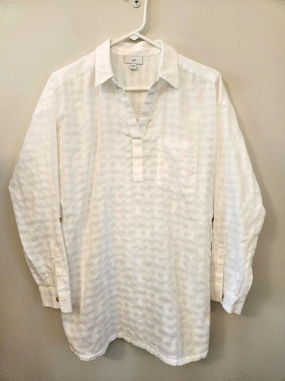 J. Jill Cotton Textured Tunic in White Size M